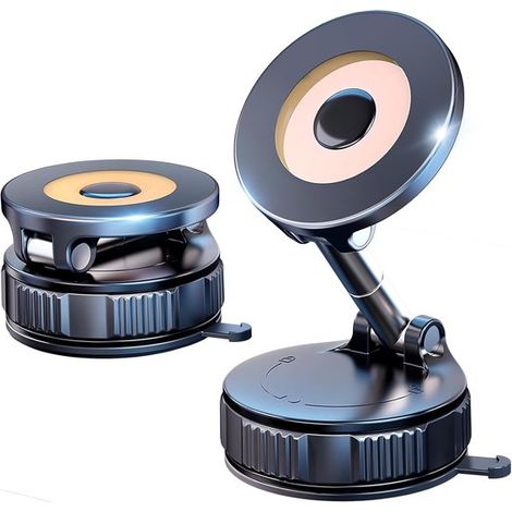 Soporte magnético para teléfono con ventosa，espejo retrovisor o escritorio. Base giratoria de 360 grados (1/2)