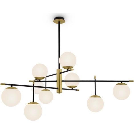 Nostalgia Plafonnier Globe doré mat, 9 lumières, E14 (1/5)
