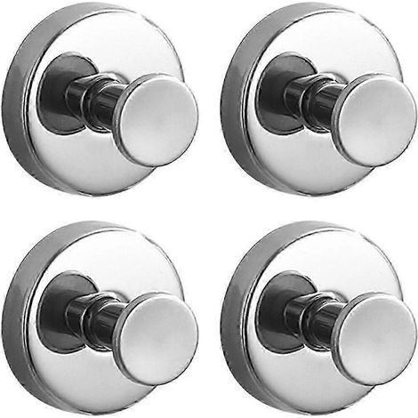 Support de couronne à ventouse ultra-résistant pour portes vitrées et miroirs, supporte jusqu'à 7 kg, argenté, lot de 4 (1/5)