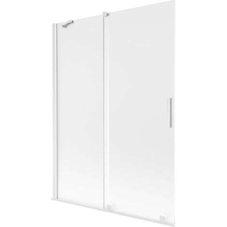 Mexen Velar mampara de baño de 2 alas deslizables 130 x 150 cm, escarcha, blanco - 896-130-000-31-20 (1/2)