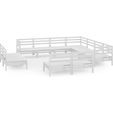 Maison Exclusive - 11-tlg. Garten-Lounge-Set Massivholz Kiefer We (1/5)