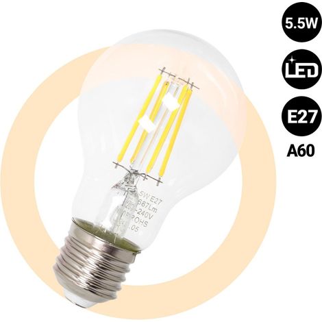 Bombilla LED Filamento E27 A60 - 5,5W - Blanco Neutro
