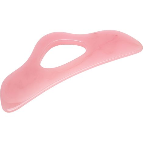 Lame de Gua Sha en résine rose, forme de cintre, massage du visage et du corps, favorise la circulation, plaque de raclage cutané, outil de soin de la peau. (1/5)