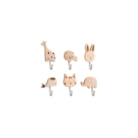 6 Pièces Patere en Bois Animaux,Porte Manteau Mural Bois Animaux,Patères Porte Chambre Enfant,Accroche Adhésif Salle de Bain,Accroche Serviette Sans Percage,Crochet Adhesif Mural Chambre (1/5)