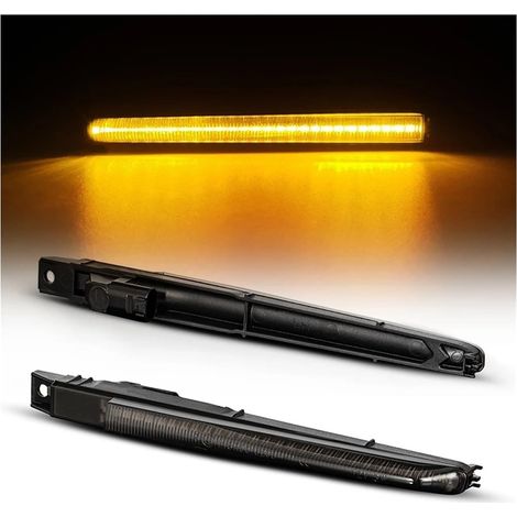 Repetidor de intermitentes para BMW F10, BMW M5 FV9 2010-2017 51657266475 51654805796, 2 unidades, luz de posición lateral ámbar dinámica, luz de freno para coche (negro deslumbrante) (1/5)