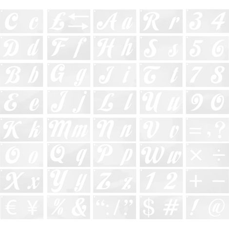 40feuilles Pochoirs Alphabets Creux Pour Peinture De Modèles De Lettres Et (1/5)
