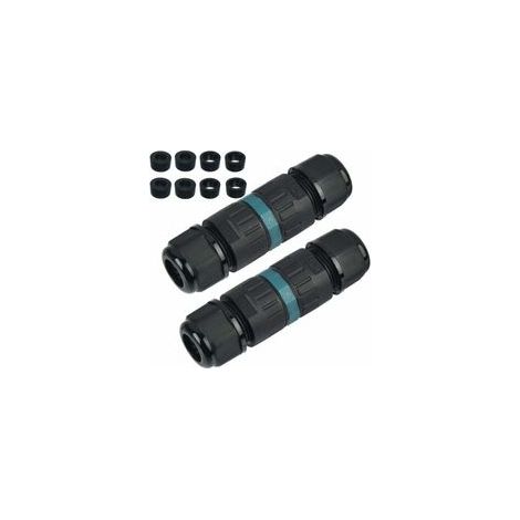 IP68 wasserdichte Anschlussdose, 2 Stück, 3-polig, für unterirdischen Einsatz, IP68 wasserdichter Kabelverbinder für Kabel mit 5–12 mm Durchmesser, IP68 wasserdichte Steckverbinder, Anschlussdosen für (1/5)