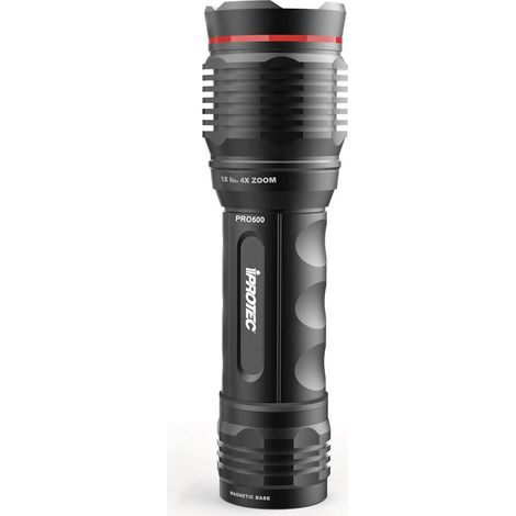 Linterna con zoom4X , resistente al agua IPX7, 500 lúmenes (1/5)