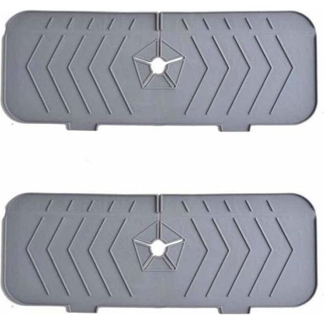 Deux tapis de vidange pour évier de cuisine, des protections anti-éclaboussures pour robinet et des tapis de guidage pour drain de (1/3)
