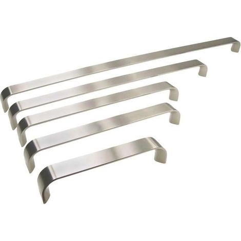 Poignée de meuble métal 28 mm – Entraxe 192 mm – Longueur 201 mm – Finition inox brossé – Pour bois dur – Metakor