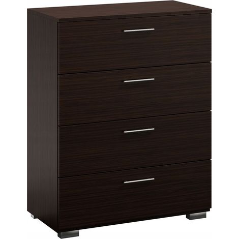 Cassettiera 80 cm WENGE camera da letto 4 cassetti Spaziosa Grande moderna