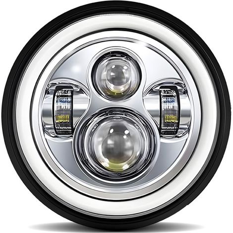 1 phare LED de 17,8 cm pour voiture et moto avec DRL/clignotants/feux de croisement/feux de route 7'' rond 6000 K 140 W IP67 étanche de remplacement pour Jeep Wrangler JK TJ LJ CJ Hummer H1 H2 Chevy F (1/5)