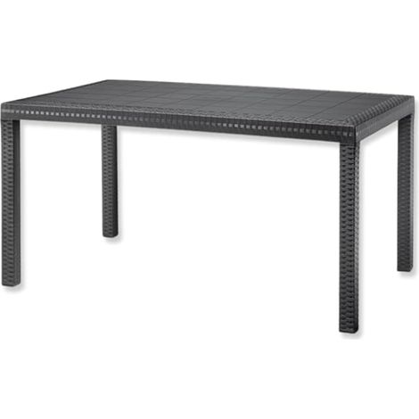 Tavolo da giardino in plastica rettangolare, Rattan - Tavolo da pranzo per esterno, terrazzo - 6 posti (1/5)