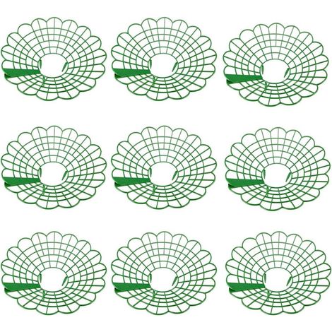 Lot de 9 supports à fraisiers, tuteurs ronds, protection contre les chenilles et les escargots, accessoires de jardin, 29 x 29 cm, vert (1/5)