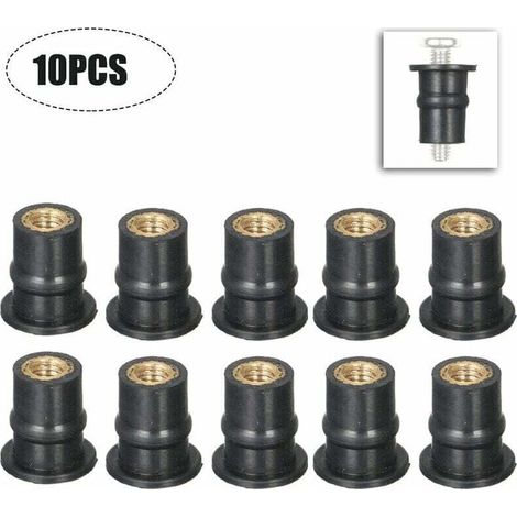 Écrous de Puits en Caoutchouc M5, Lot de 10, Pour Fixation d'Arbre de Pare-Brise de Moto. (1/5)