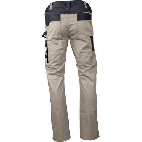 Pantalon bicolore Beige/Gris sombre avec poches genouillères - LMA - PRIAM 1862  40