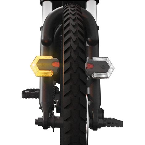 QAZQA Ensemble de clignotants de vélo, feux d'avertissement de sécurité avant et arrière avec contrôle sans fil étanche pour vélo de nuit en plein air