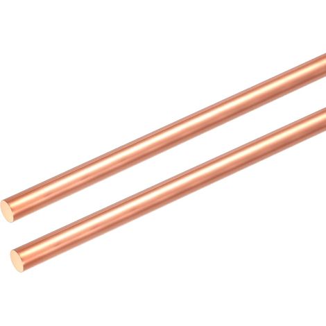 2Pcs Tige Ronde En Cuivre naturel 99,99%, Diamètre 5mm / 0,2", Longueur 12,6", Barre Métallique En Cuivre Nu Pour Bricolage, Métallurgie, Loisirs, Jardinage, Industrie, Décoration (1/5)