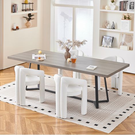 Pack de 4 sillas de comedor de terciopelo beige con reposabrazos ergonómicos - CHICFURN (1/5)
