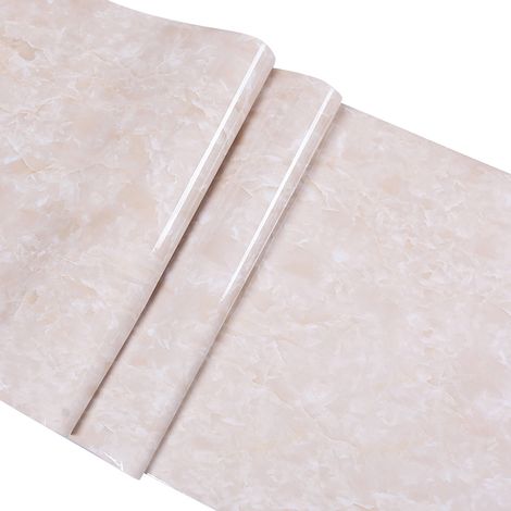 Contact Paper Marbre - Autoadhésif Étanche PVC - 300 x 40 cm - Pour Plans De Travail Armoires Cuisine Salle De Bain - 1 Rouleau (1/5)