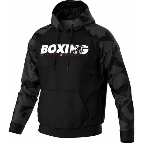 Herren-Box-Sweatshirt mit auffälligem Aufdruck, XL, schwarz