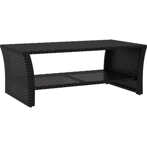 Maison Exclusive - Couchtisch Schwarz 100x50x40 cm Poly Rattan (1/5)