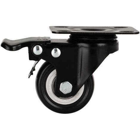4 Pieces Furniture Casters 40mm - Heavy Load Up to 200KG with 4 Brakes - Swivel with Screws and Washers for Transport, Table, Wardrobe (1/5)