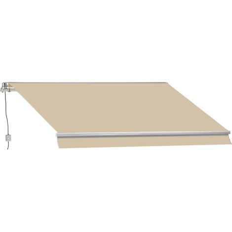 Garden Friend Motorisierte quadratische Stabmarkise Beige D. 200 L.300