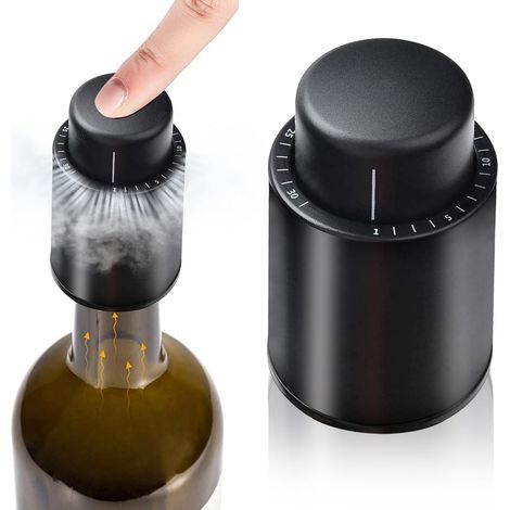 2er-Pack Weinflaschenverschlüsse, wiederverwendbare Flaschenverschlüsse, vakuumversiegelte Champagnerverschlüsse, mit Zeitskala, ideal für Wein (1/5)