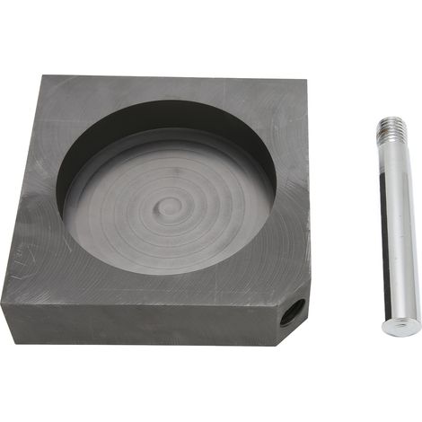 Moule en graphite, excellente conductivité thermique, résistant à la corrosion, moule à lingot rond intérieur avec poignée, facile à manipuler, pour fusion de métaux, usage professionnel, qualité supé (1/5)