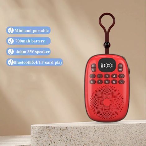Mini radio FM numérique avec affichage LED, récepteur radio de poche, haut-parleur sans fil Bluetooth 5.4, boîte à musique, compatible avec les cartes TF et rechargeable. (1/5)