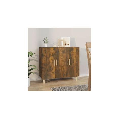 Buffet chêne fumé 90x34x80 bois d'ingénierie (1/5)
