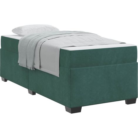Maison Exclusive - Cadre de lit avec matelas Vert foncé 80 x 200 cm tissu