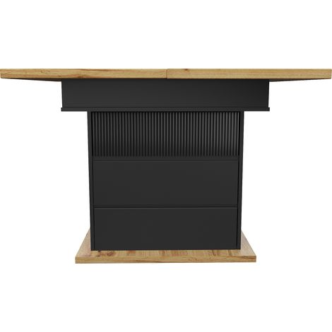 Tavolo da pranzo allungabile 110-140 x 80 cm in MDF e metallo nero, per 4-6 persone (1/5)
