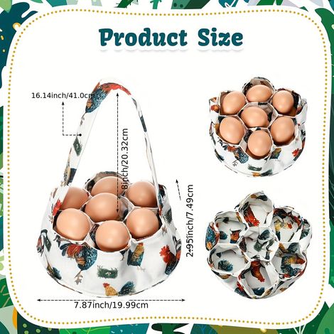 Panier à œufs Mini Panier pour Ramasser les Œufs Panier à Collecte d'Œufs avec 7 Poches pour Ferme, Poulailler, Ménagère, Transport et Rangement Jardin - 1 Paquet (1/4)