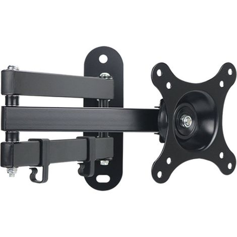 Support mural pour téléviseur, compatible avec les téléviseurs et moniteurs plats/incurvés de 13 à 32 pouces, rotation à 360°, inclinaison à 20°, VESA 75x75/100x100 mm, capacité de charge maximale 13 (1/5)