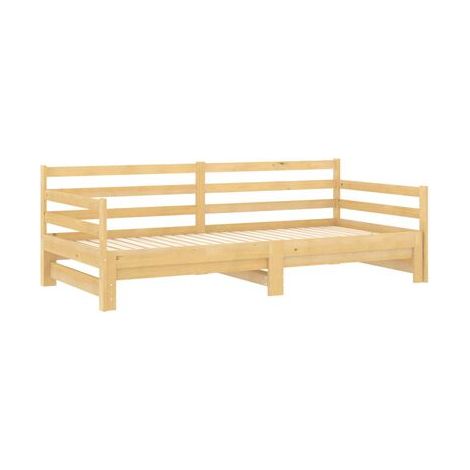 Lit coulissant 2x(90 × 200)cm en pin massif, pin massif durable, pour chambre, confort quotidien, assemblage rapide (1/5)