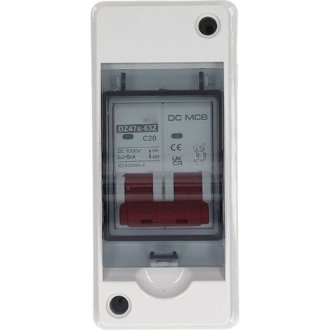 2P DC Disjoncteur ature, 1000V 20A IP65 Disjoncteur de Déconnexion étanche pour Système Solaire PV