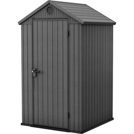 Keter – Caseta de jardín de resina 4x4 – Dimensiones 125,8x116,7x205 cm – Superficie 1,5m2 – Tecnología Evotech sin mantenimiento (1/4)