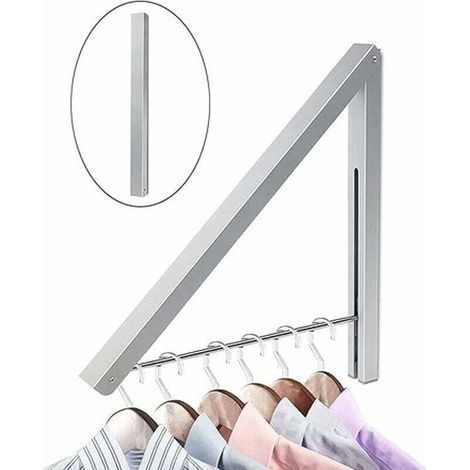 Wandgarderobe, klappbare Wandgarderobe, ausziehbare Garderobe, zusammenklappbare Garderobe, platzsparende Garderobe, verdeckter Wäscheständer (1/3)