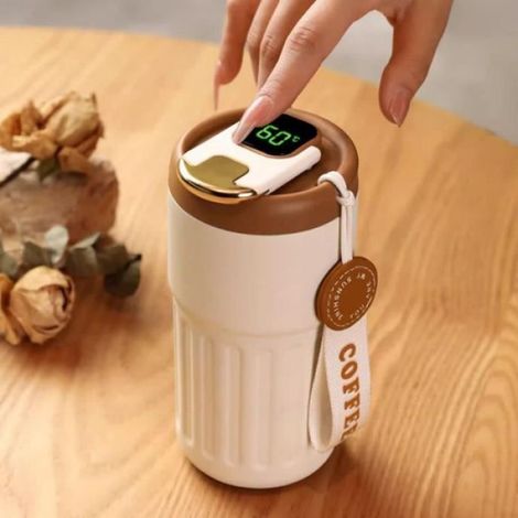 Tasse Thermos À Café - Acier Inoxydable 316 - Affichage Température Intégré - Étanche - 410 ml - Pour Voyage (1/4)