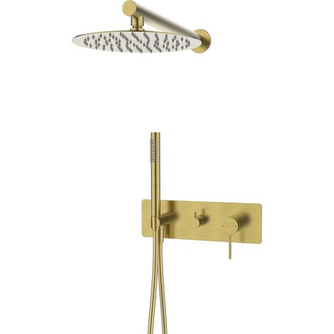Essebagno Colonne de douche encastrée mécanique Envol or brossé (1/5)