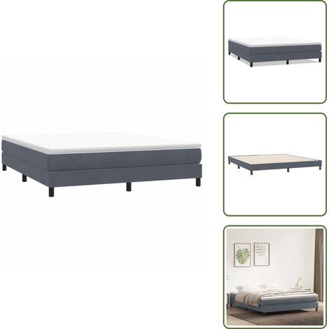 The Living Store Boxspringbett ohne Matratze Dunkelgrau 180x210 cm Samt - Samtbett (1/5)