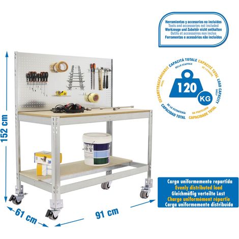 Simonrack Banco da lavoro PRO in metallo 1520 x 910 x 610 mm robusto