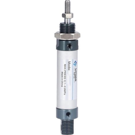 Mini vérin pneumatique 16 mm à double effet en alliage d'aluminium, vitesse de 30 à 800 mm/s, pression de 0,1 à 0,8 MPa, référence MAL16x25
