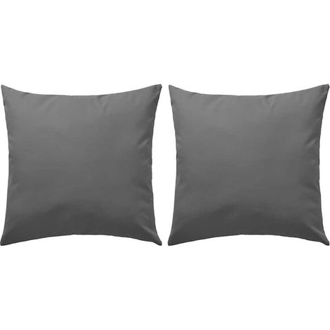 Coussins d'extérieur, lot de 2, 45 x 45 cm, gris (1/5)