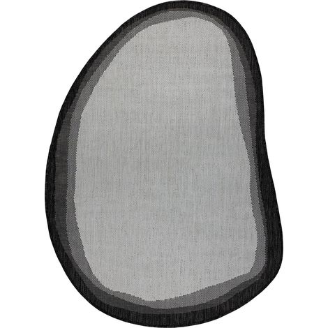 Tapis en sisal ORGANIC 2125 Calcul écru / noir – naturel, forme irrégulière moderne grey 160x220 cm