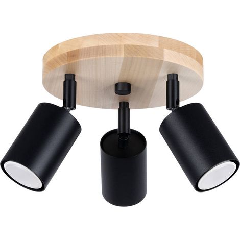 Lampada da soffitto Verdo legno nero 33x17x33cm Sollux (1/5)