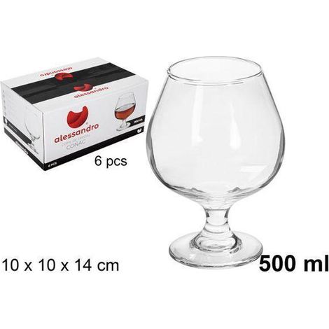 50 cls copa coñac brandy economica alessandro - caja 6 unidades