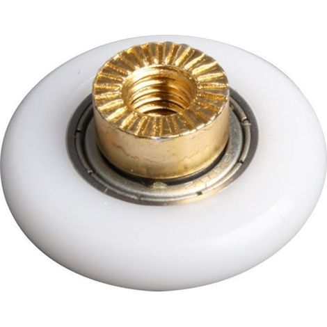 Roulette Pour Porte De Douche - Nylon Et Cuivre - Diamètre Axe 19 23 25 27 Mm - Pour Porte Coulissante En Verre - Lot De 4 (1/2)